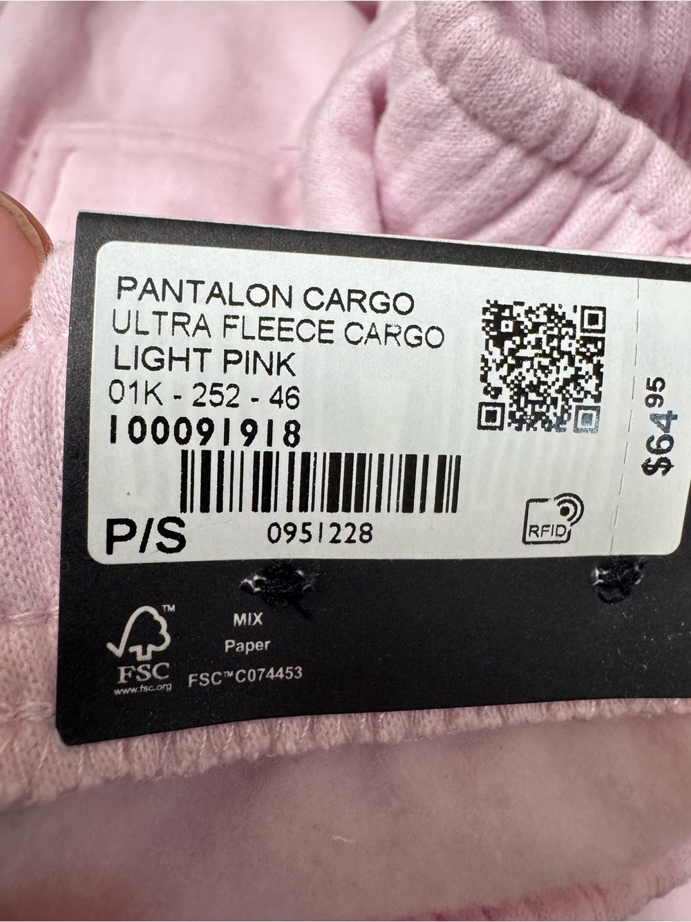 Garage UltraFleece Cargo Straight Sweatpants Size Small Light Pink New - Picture 7 of 8